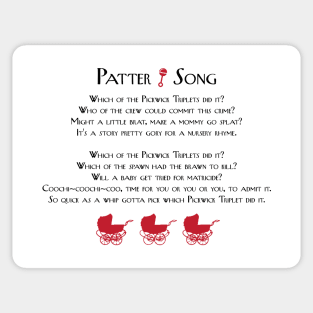 Patter Song Lyrics Sticker